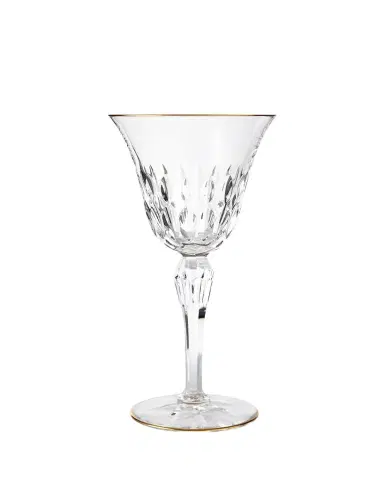Saint Louis Crystal Stella Water Goblet with Gold Rim | Thumbnail 1