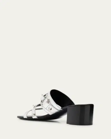 Balenciaga City Leather Block-Heel Sandals | Thumbnail 4 Balenciaga City Leather Block-Heel Sandals | Thumbnail 4