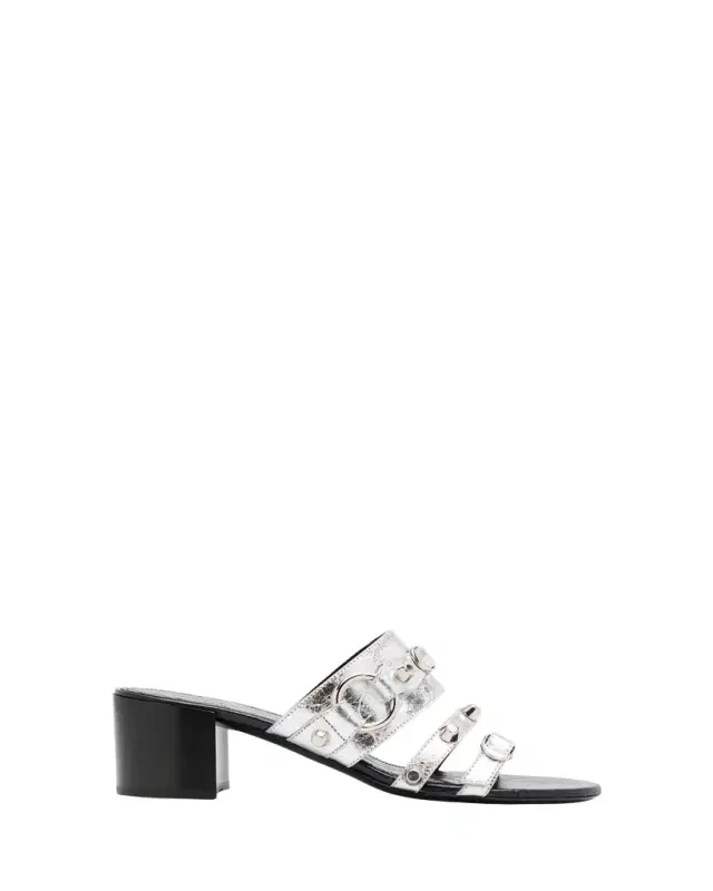 Balenciaga City Leather Block-Heel Sandals