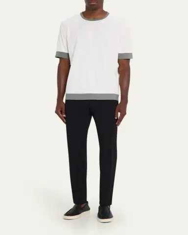 Giorgio Armani Men's Interlock Jersey Crewneck T-Shirt | Thumbnail 2