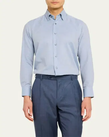 Brioni Men's Cotton and Cashmere Sport Shirt | Thumbnail 12