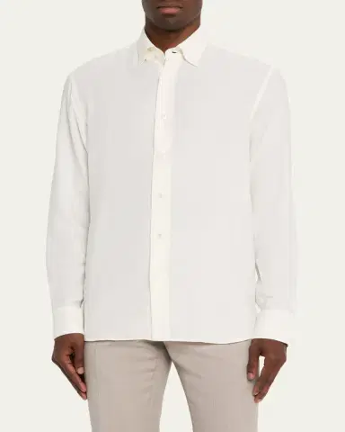 Brioni Men's Cotton and Cashmere Sport Shirt | Thumbnail 4