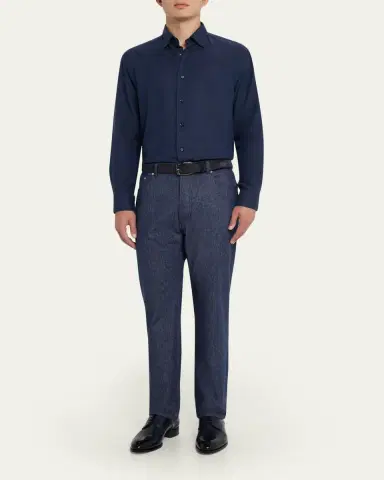 Brioni Men's Cotton and Cashmere Sport Shirt | Thumbnail 6