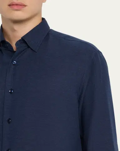 Brioni Men's Cotton and Cashmere Sport Shirt | Thumbnail 9