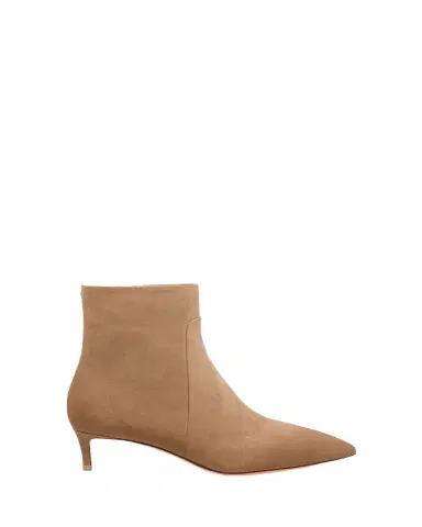 Santoni Suede Kitten Heel Ankle Booties | Thumbnail 1