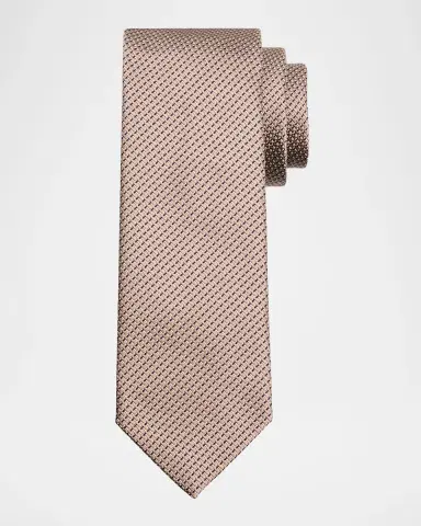 Brioni Men's Micro-Neat Silk and Cotton Jacquard Tie | Thumbnail 2 Brioni Men's Micro-Neat Silk and Cotton Jacquard Tie | Thumbnail 2