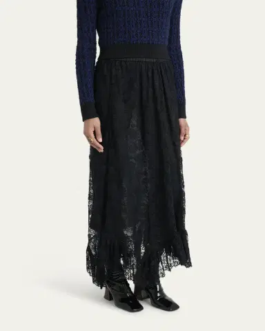 Chloé Flower Lace Ruffle-Hem Maxi Skirt | Thumbnail 4