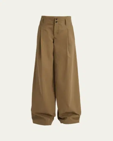 Chloé Pleated Wide-Leg Cotton Trousers | Thumbnail 5 Chloé Pleated Wide-Leg Cotton Trousers | Thumbnail 5