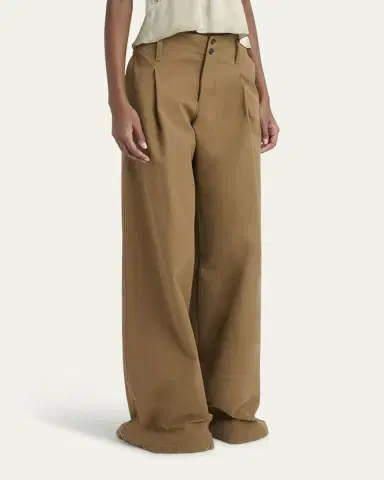 Chloé Pleated Wide-Leg Cotton Trousers | Thumbnail 8 Chloé Pleated Wide-Leg Cotton Trousers | Thumbnail 8