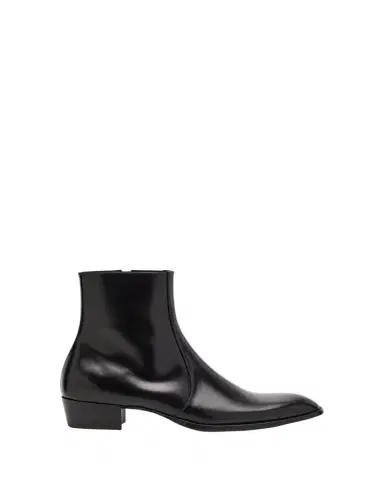 Saint Laurent Men's Roman 35 Leather Side-Zip Ankle Boots | Thumbnail 1