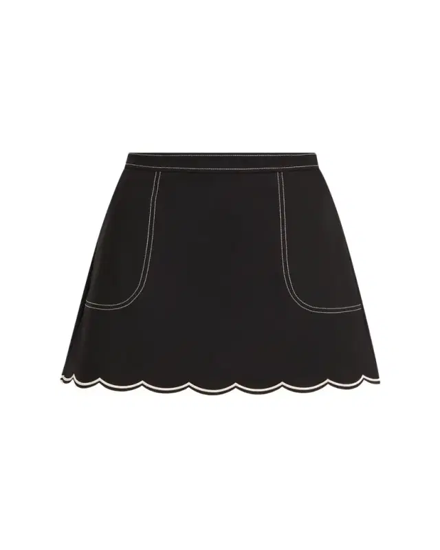 Ramy Brook Cheryl Scallop-Hem Mini Skirt
