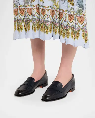 Santoni Famed Leather Loafers | Thumbnail 6