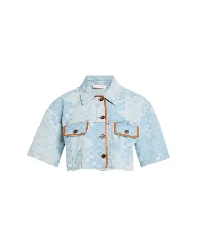 Ramy Brook Melanie Checekered Denim Jacket | Thumbnail 1 Ramy Brook Melanie Checekered Denim Jacket | Thumbnail 1