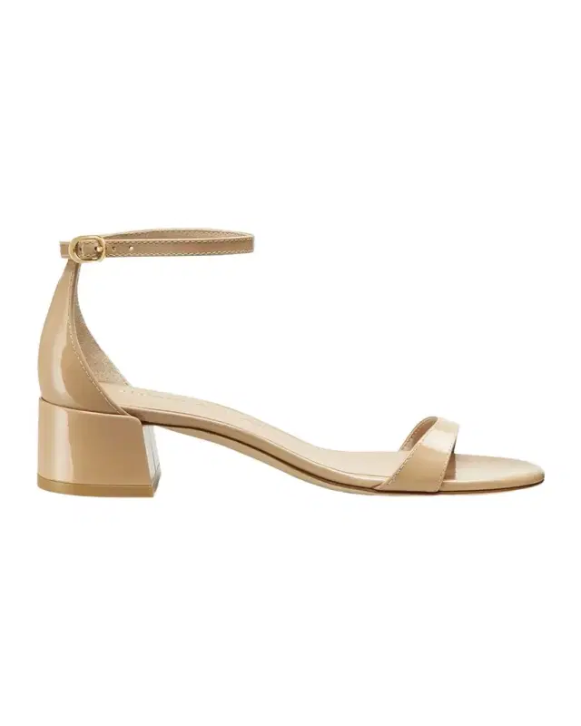 Nudist Patent Ankle-Strap Sandals