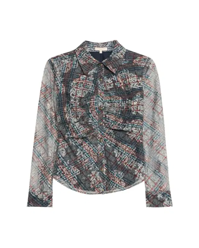 Ramy Brook Plaid Hamilton Button-Front Blouse