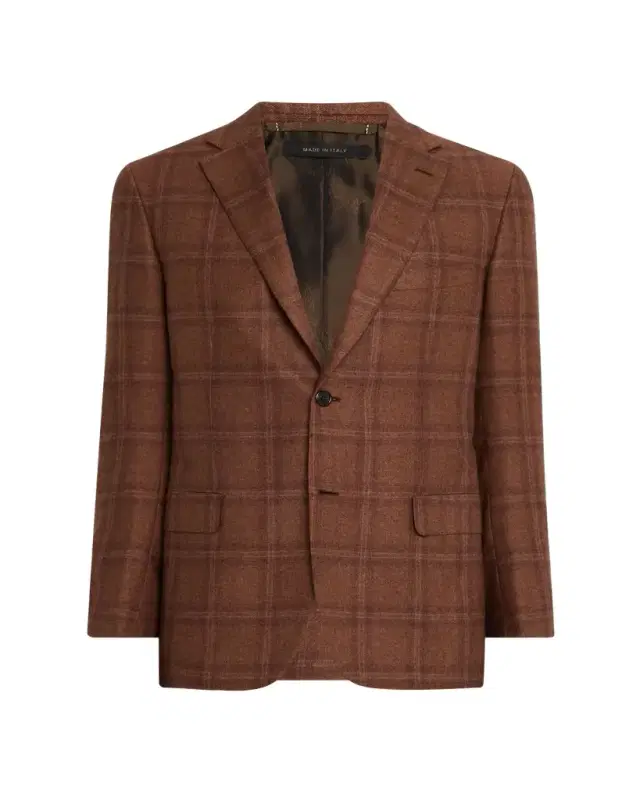 Men's Silk and Cashmere Tonal Plaid Sport Coat