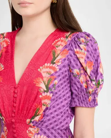 Saloni Lea Printed Long Dress | Thumbnail 4 Saloni Lea Printed Long Dress | Thumbnail 4