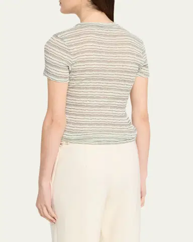 Sprwmn Multi-Striped Crewneck Baby Tee | Thumbnail 3