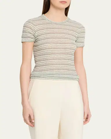 Sprwmn Multi-Striped Crewneck Baby Tee | Thumbnail 4
