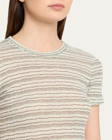Sprwmn Multi-Striped Crewneck Baby Tee | Thumbnail 5