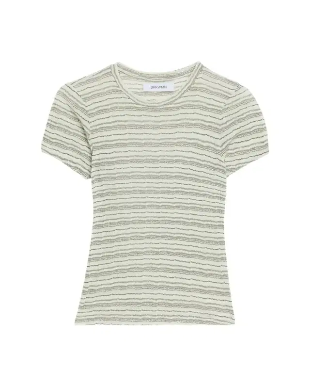 SPRWMN Multi-Striped Crewneck Baby Tee