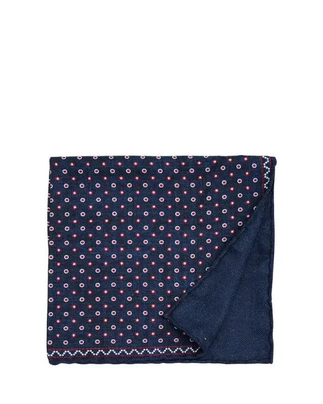Men's Polka Dot-Print Silk Pocket Square