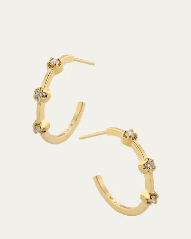 Jennifer Meyer Small Diamond Hoop Earrings | Thumbnail 3 Jennifer Meyer Small Diamond Hoop Earrings | Thumbnail 3
