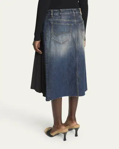 Balenciaga Hybrid Pleated Denim Midi Skirt | Thumbnail 3 Balenciaga Hybrid Pleated Denim Midi Skirt | Thumbnail 3