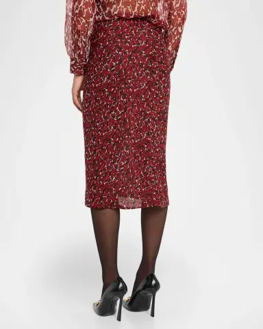 Saint Laurent Printed Cotton-Silk Midi Skirt | Thumbnail 2