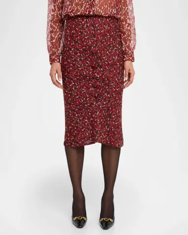 Saint Laurent Printed Cotton-Silk Midi Skirt | Thumbnail 3