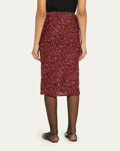 Saint Laurent Printed Cotton-Silk Midi Skirt | Thumbnail 7