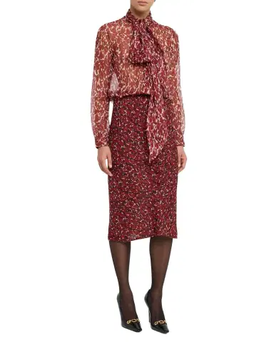 Saint Laurent Printed Cotton-Silk Midi Skirt | Thumbnail 1