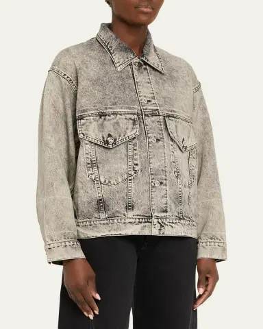 SETCHU Ruche Washed Denim Jacket | Thumbnail 4 SETCHU Ruche Washed Denim Jacket | Thumbnail 4