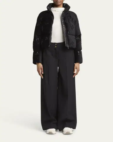 Moncler Nelles Embellished Down Puffer Jacket | Thumbnail 2 Moncler Nelles Embellished Down Puffer Jacket | Thumbnail 2