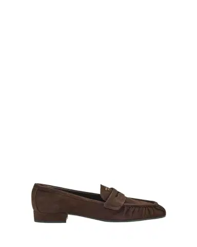 Prada Suede Ruched-Toe Penny Loafers | Thumbnail 1 Prada Suede Ruched-Toe Penny Loafers | Thumbnail 1