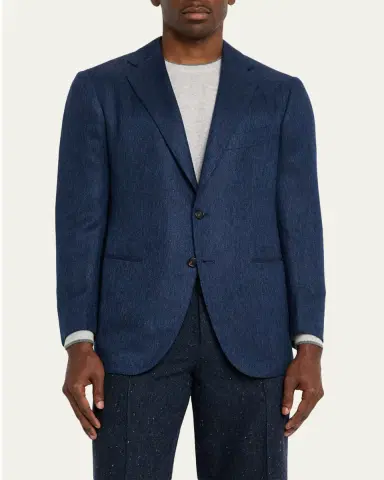 Cesare Attolini Men's Textured Cashmere Jacket | Thumbnail 4 Cesare Attolini Men's Textured Cashmere Jacket | Thumbnail 4