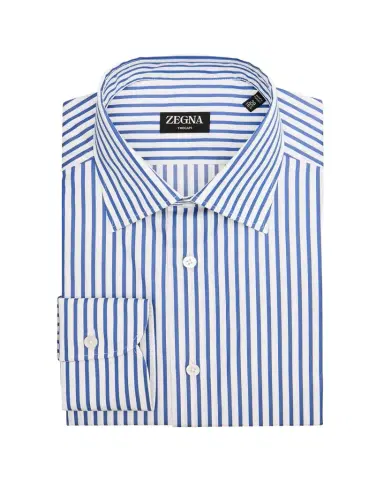 ZEGNA Men's Trecapi Cotton Bold Stripe Dress Shirt | Thumbnail 1