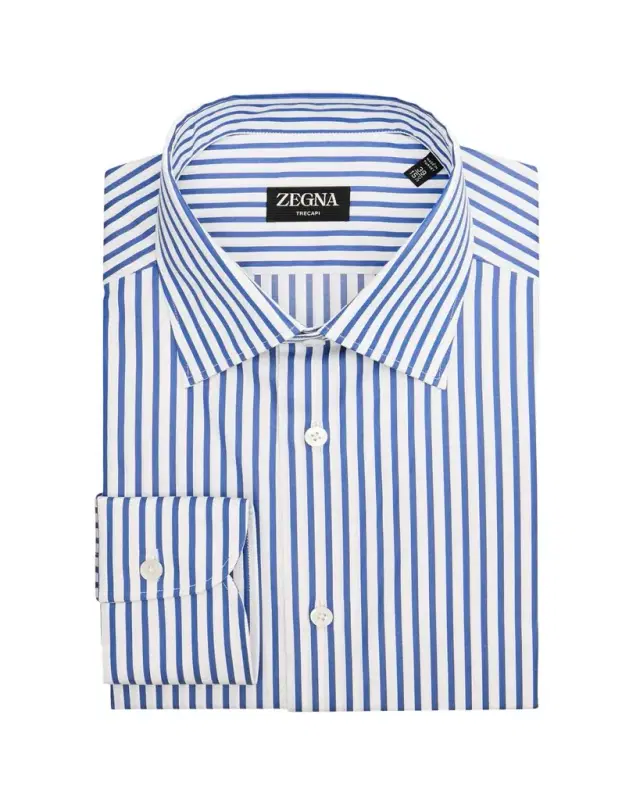 Men's Trecapi Cotton Bold Stripe Dress Shirt
