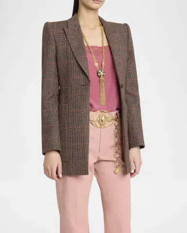 Chloé Plaid Single-Breasted Jacket | Thumbnail 3 Chloé Plaid Single-Breasted Jacket | Thumbnail 3