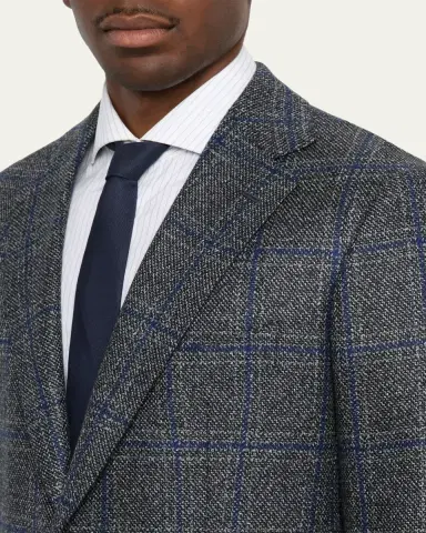 Cesare Attolini Men's Windowpane Wool Two-Button Jacket | Thumbnail 5