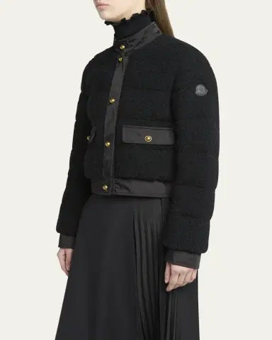 Moncler Blandy Tweed Short Down Jacket | Thumbnail 8 Moncler Blandy Tweed Short Down Jacket | Thumbnail 8