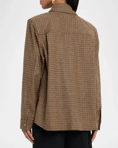 Saint Laurent Houndstooth Wool Shirt Jacket | Thumbnail 2