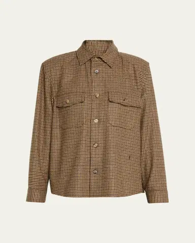 Saint Laurent Houndstooth Wool Shirt Jacket | Thumbnail 5