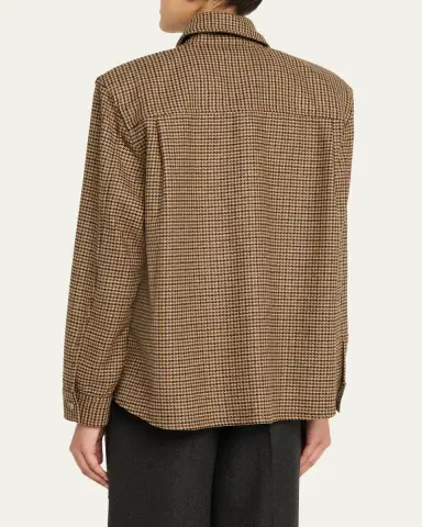 Saint Laurent Houndstooth Wool Shirt Jacket | Thumbnail 7