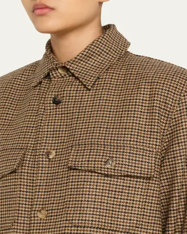 Saint Laurent Houndstooth Wool Shirt Jacket | Thumbnail 9