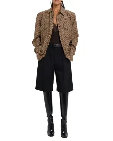 Saint Laurent Houndstooth Wool Shirt Jacket | Thumbnail 1