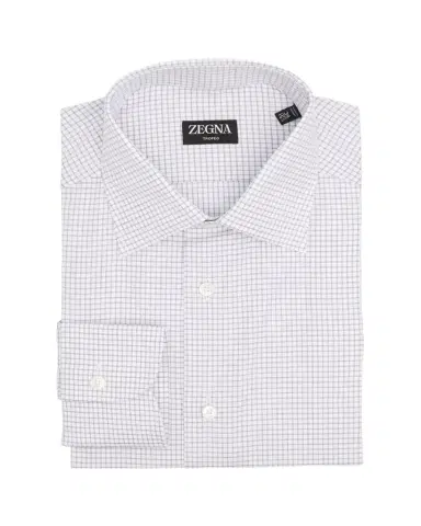 Zegna Men's Trofeo Cotton Grid Check Dress Shirt | Thumbnail 1 Zegna Men's Trofeo Cotton Grid Check Dress Shirt | Thumbnail 1