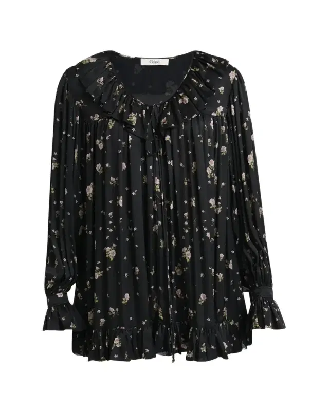 Liberty Print Silk Charmeuse Mini Dress