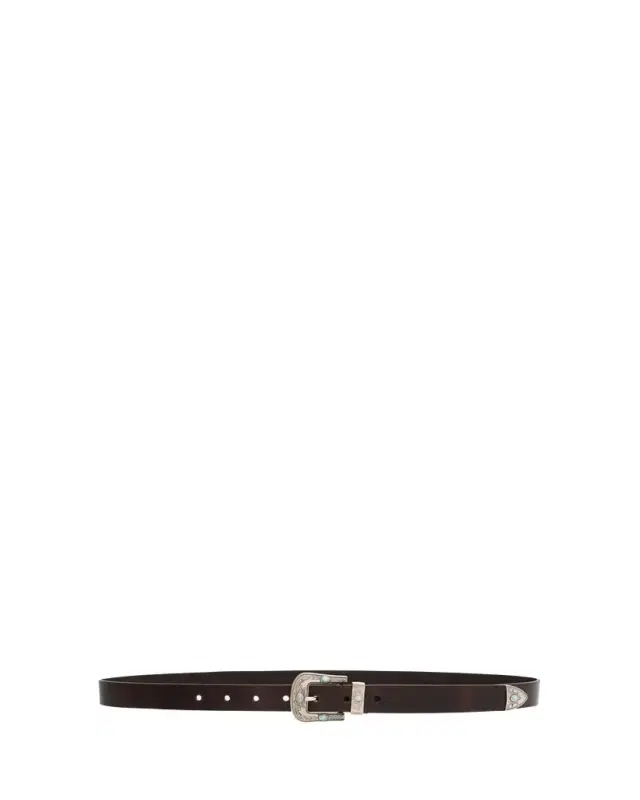 Men's Western Turquoise and Leather Belt