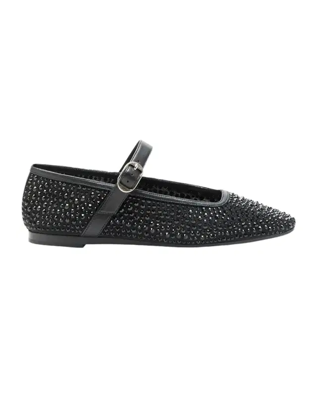 Le Monde Beryl Crystal Mesh Mary Jane Ballerina Flats